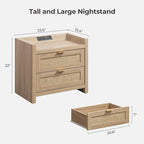 SICOTAS Rattan Nightstand Bedside Table - Image 2