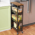 XYZLVSI Slim Storage Cart 4 Tier Narrow Kitchen Rolling Cart on Wheels by XYZLVSI