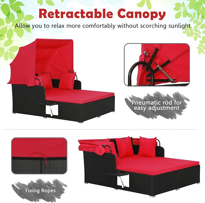 Tangkula Patio Rattan Daybed - Image 7