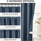 MIULEE 4-Panel 36 Inch Blackout Kitchen Tier Curtains Over Sink Stone Blue | - Image 2