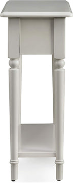 Leick Home Coastal End Table, Solid Wood, 1 Drawer, Bottom Display Shelf - Image 4