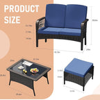 LEVELEVE Patio Furniture Set Outdoor Rattan Chair Wicker Sofa Garden - Image 3