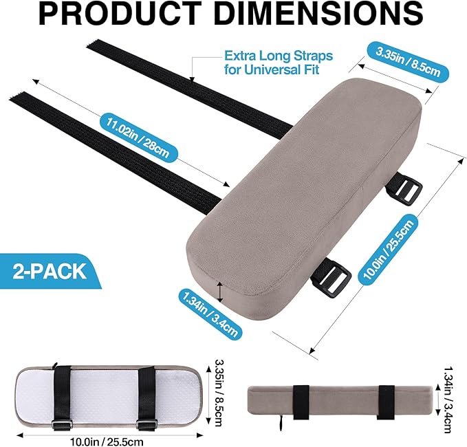 Smiry Ergonomic Office Chair Armrest Pads, Memory Foam Arm Rest Covers - Image 5