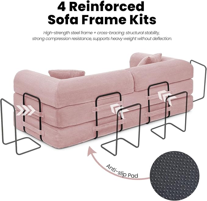 79'' Convertible Couch Bed, Folding Sleeper Sofa - Image 6