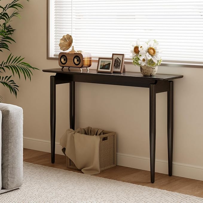 AQIMUELE Wood Console Table Black Entryway Table, Thin Console Table, Sofa - Image 3