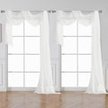 White Sheer Window Curtains 144 inch Extra Long 2PCS, Airy Scarf Drapes by OVZME