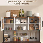 71" Pantry Cabinet with Pegboard, Movable Charging Station & Arched Door Cabinet - Image 3