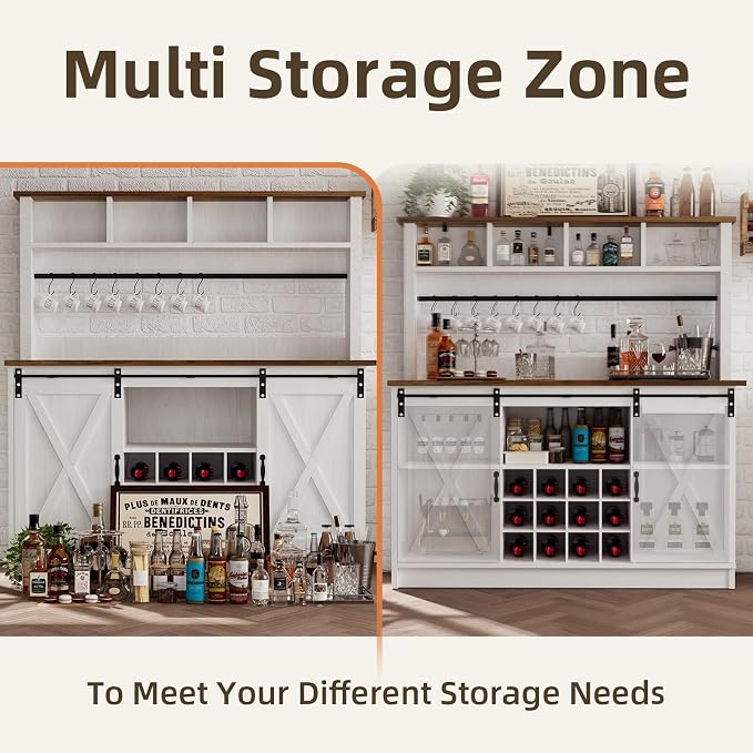 4ever2buy Farmhouse Coffee Bar Cabinet - Image 6