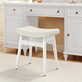 LUE BONA Solid Wood Vanity Bench Stool, 17.3" H Ergonomic Saddle Stool by LUEBONA