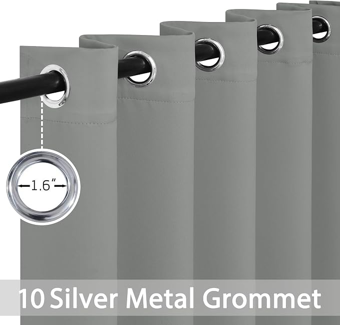 Yakamok Dove Grey Room Darkening Curtains 84 inch Sliding Door Drapes | 1 - Image 3