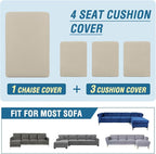 H.VERSAILTEX Sectional Couch Covers 4 Pieces Sofa Seat Cushion Covers L Shape - Image 8
