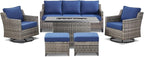 Patio Furniture Set with 42.5" Fire Pit Table-6 Pieces All Weather Wicker - Image 9