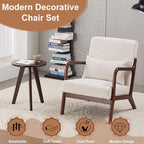Mid-Century Accent Chair & Coffee Table Set, Vintage Style - Image 2