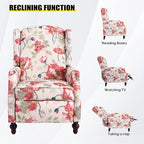 Upholstered Wingback Recliner Chair, Traditional Push Back Recliner - Image 3
