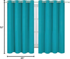 Teal Blackout Curtains/52 x 45 Inch Length Kids Curtains/Set of 2 Panels - Image 10
