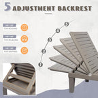 Outdoor Chaise Lounge Chairs Set of 4, 5-Position Adjustable Heavy Duty Tanning - Image 4