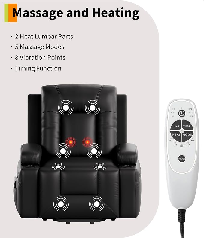 GarveeHome Oversized Wide Power Lift Recliner Chair - Image 8