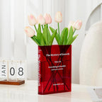 Puransen Red Book-Shaped Vase for Flowers by Puransen