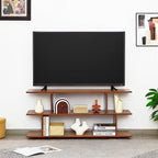 Bamboo TV Stand for TVs up to 55", 3 Tier Accent Entertainment Center - Image 3