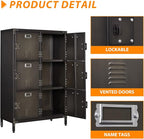 Metal Locker Storage Cabinet, 47.3" Employees Locker - Image 4