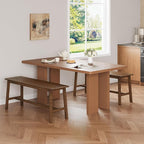 HOOBRO 39.3'' Bamboo Dining Bench, Farmhouse Kitchen Table Bench, Kitchen & - Image 4