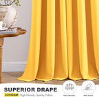 MIULEE Blackout Curtains for Bedroom 2 Panels 40 x 45 Inch Long Yellow | - Image 5