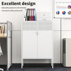 White Metal Storage Cabinet - Image 3