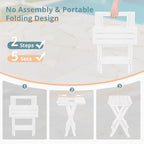 LUE BONA 27 inch Folding Side Table, HDPS Outside End Table - Image 5
