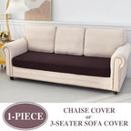 LA MEACK Couch Cushion Cover Chaise Lounge Cover Washable Separate Seat Chaise - Image 3