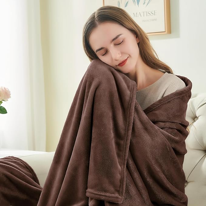 BEDELITE Fleece Blanket Soft Plush Full Bed Blanket Brown 84"x90" | Ultra Soft - Image 3