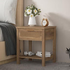Rattan Nightstand Set of 2, Natural Style Night Stand - Image 6