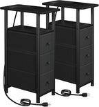 LOAKEKEL Narrow End Tables Living Room Set of 2 by LOAKEKEL