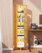 TUTOTAK Corner Shelf with LED Light, 6-Tier Corner Bookshelf by ChoosetutotakFurnitureBuildYourCozyHome