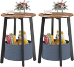 sthmec Small Round Side End Table Set of 2 by Unknown
