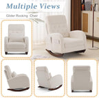 VINGLI Teddy Fleece Low Seat Rocking Chair, Boucle Upholstered Nursery Glider - Image 6