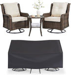 Wumiokio Patio Furniture Sets, 3 Pieces Wicker Outdoor Furniture by Wumiokio
