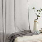 MIULEE Grey Sheer Curtains for Living Room 2 Panels 54 X 84 Inches | Light - Image 4