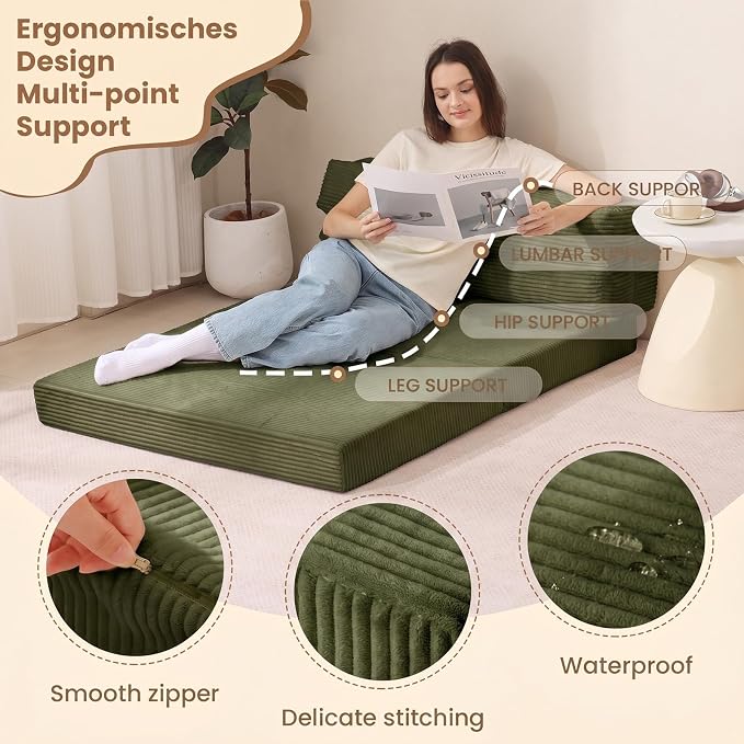JUIKURY Folding Sofa Bed, Convertible Sleeper Chair - Image 3