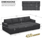 Belffin Modular Sectional Sleeper Sofa Bed - Image 2