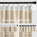 MIULEE Cream Beige Back Tab Blackout Curtains 72x84 Inch Length 2 Panel Set | - Image 3