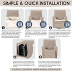 Oversized Recliner Chair Covers, 4-Piece Stretch Geometric Strokes Jacquard - Image 8