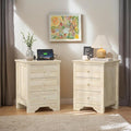 Bonnlo Unfinished Rubber Wood Night Stand Set 2 by Bonnlo