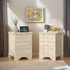 Bonnlo Unfinished Rubber Wood Night Stand Set 2 by Bonnlo