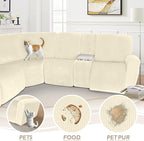 Arfntevss Sectional Recliner Couch Covers Velvet Washable Corner Sectional Sofa - Image 7