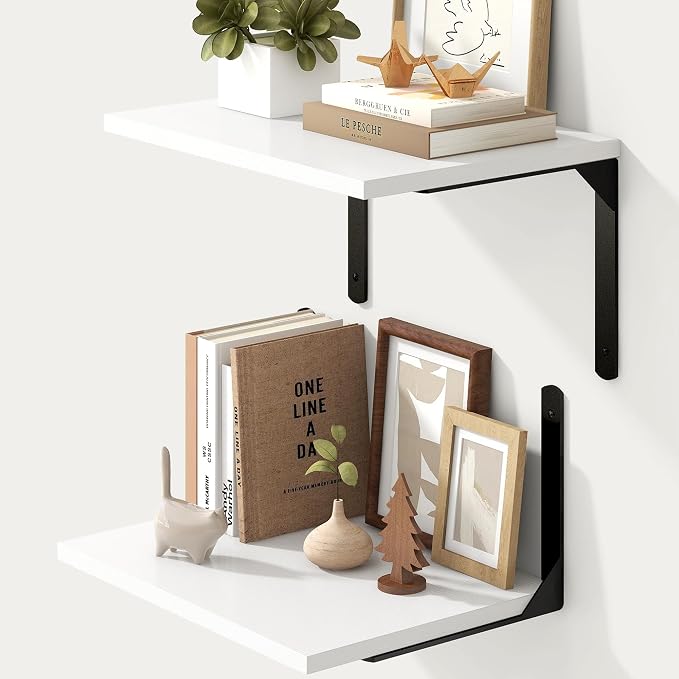 Fun Memories Floating Shelves for Wall, 12 Inch Deep Floating Shelves Set of 2 by FunMemories
