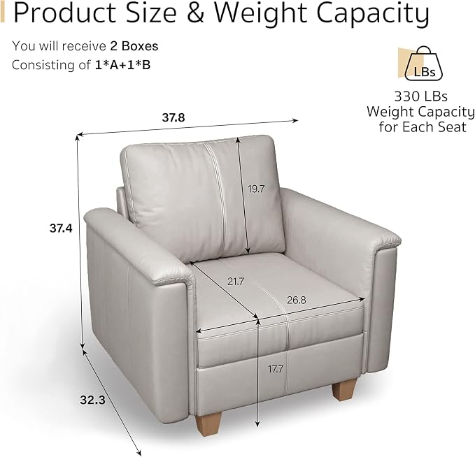 SITJOY Faux Leather Living Room Chair - Image 2