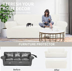 Easy-Going Stretch 4 Seater Oversized Sofa Couch Cover Cream | 1-Piece Extra - Image 5