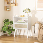 Lerliuo Rattan Nightstands Set of 2, Bedside Table - Image 9