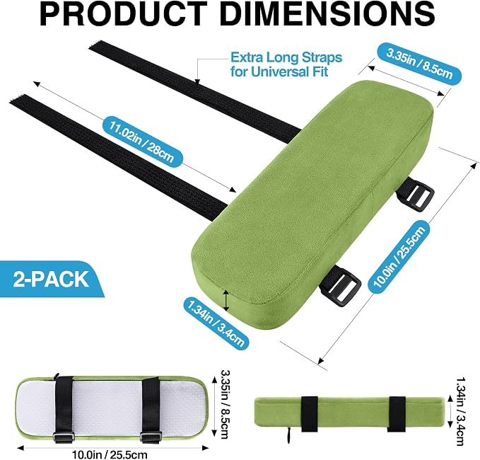 Smiry Ergonomic Office Chair Armrest Pads, Memory Foam Arm Rest Covers - Image 2