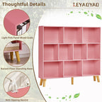 LEYAOYAO 10 Cube Bookshelf, 3 Tier Modern Wide Bookcase - Image 4